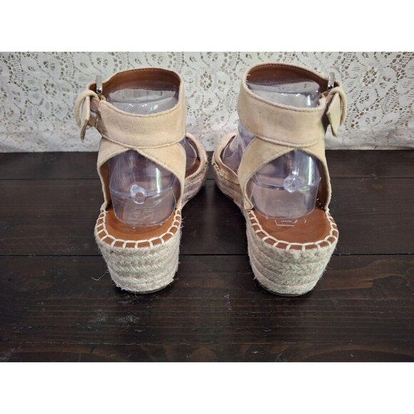 NWOB Franco Sarto Pellia Beige Suede Espadrille Sandals/Sz. 7M - Picture 7 of 10